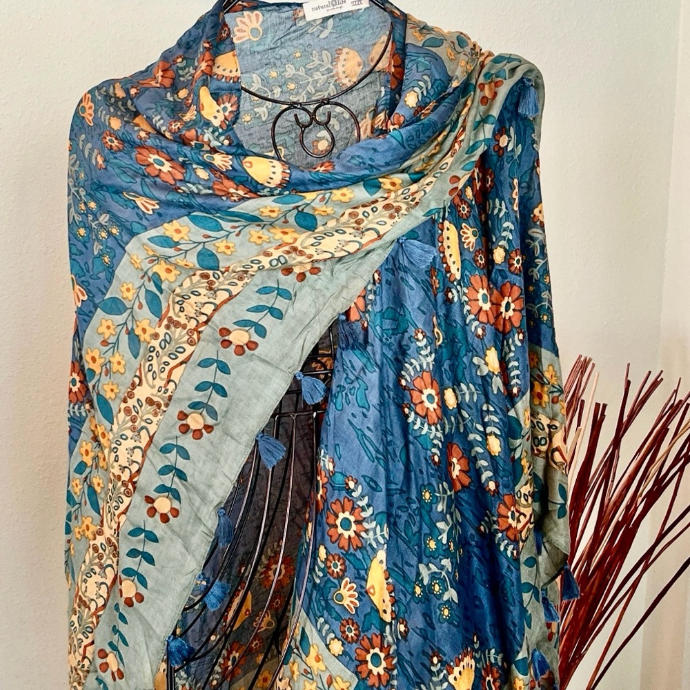 Natural Life Blue Floral Kimono NEW - Picture 11 of 13
